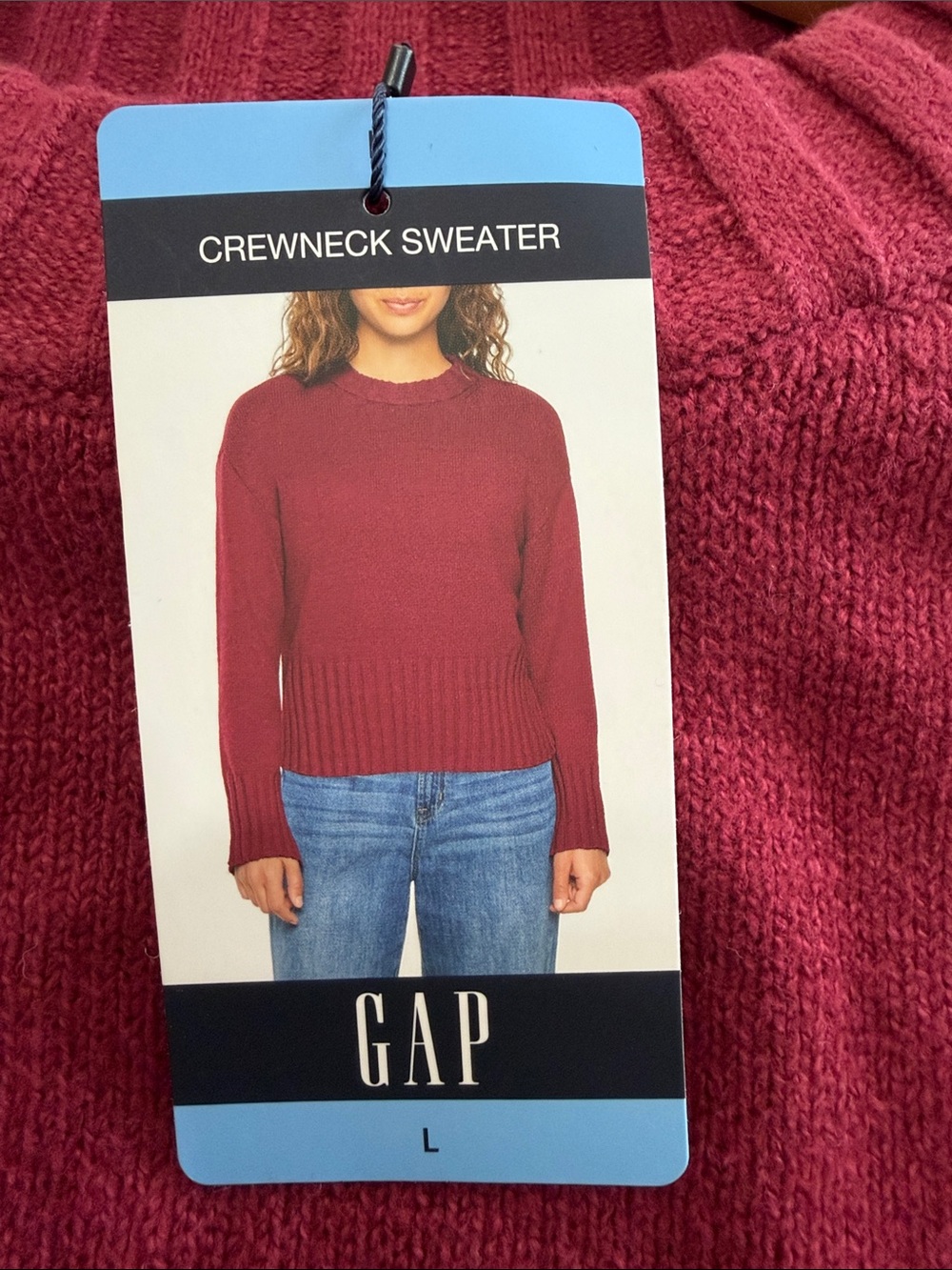 GAP Women's Crewneck Sweater — Berry Women’s Large - Picture 3 of 6